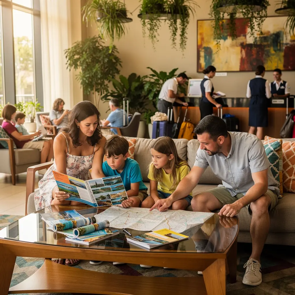 Mapa z zaznaczonymi trasami dostosowanymi do rodzin z małymi dziećmi.